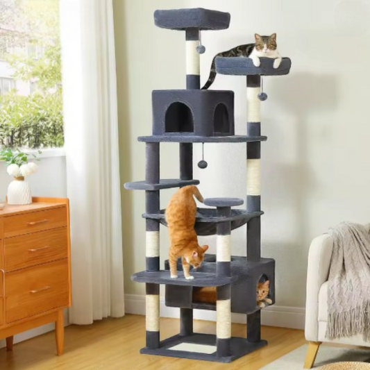 Albero per Gatti 143cm Grigio Fumo